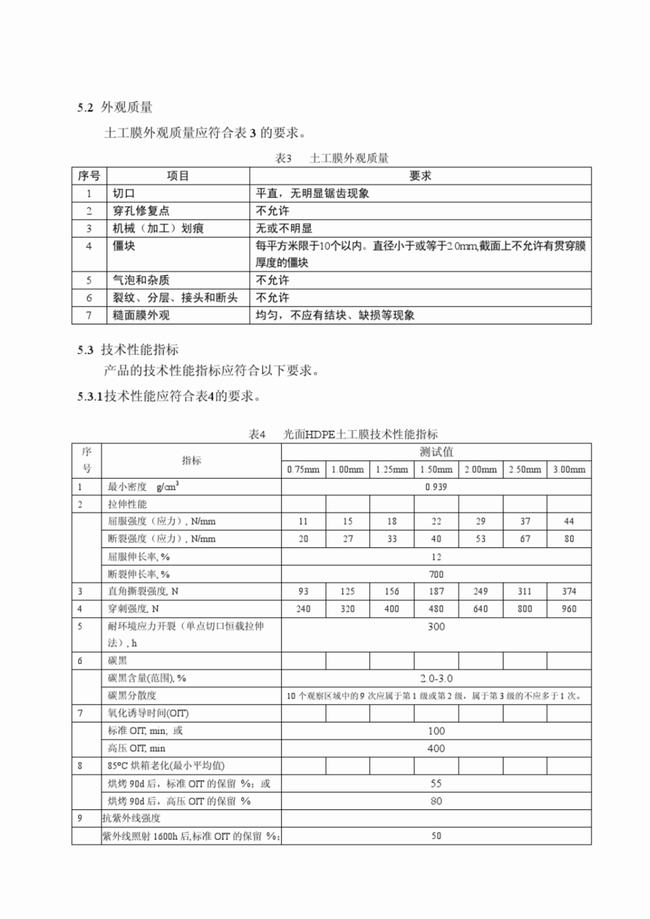 CJ/T_234-2006 垃圾填埋场用高密度聚乙烯土工膜  第7张